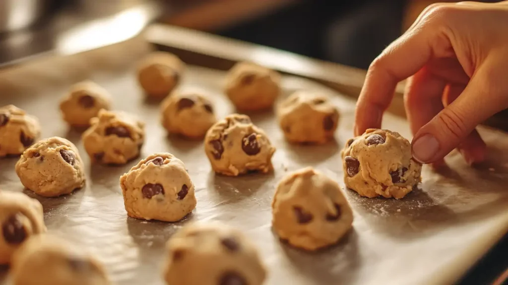 round peanut butter cookie dough balls