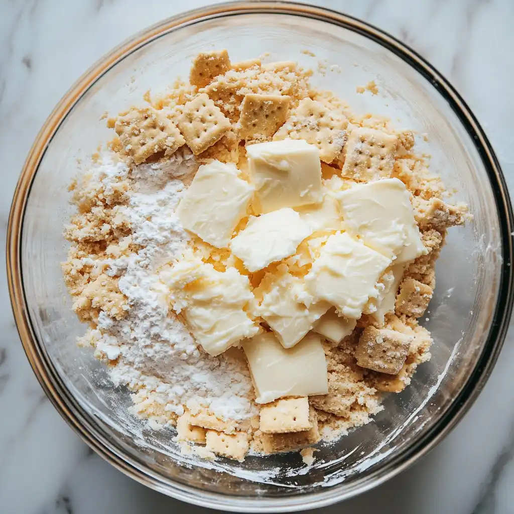 Crush crackers and mix with melted butter