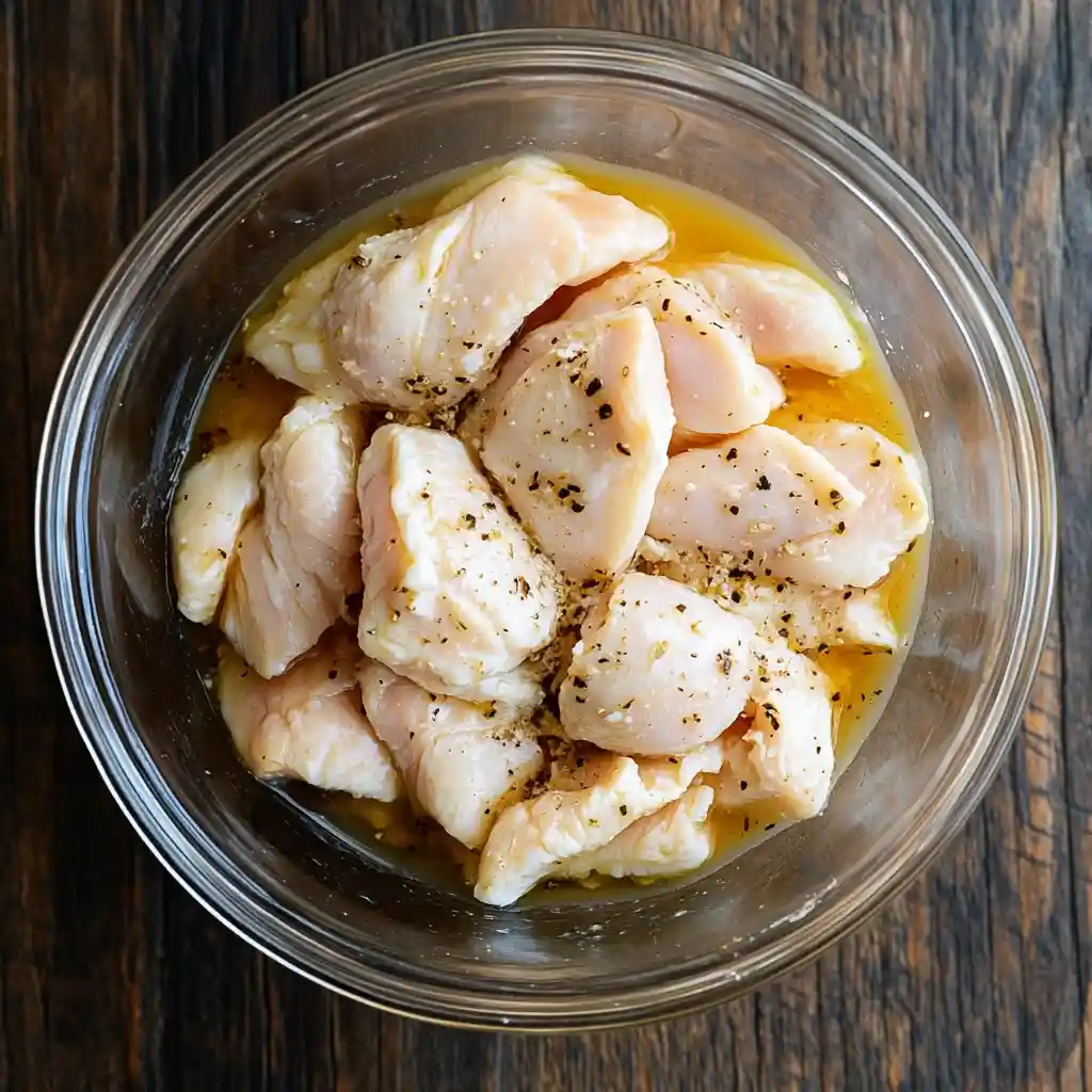 Preparing the Buttermilk Marinade With chicken pieces