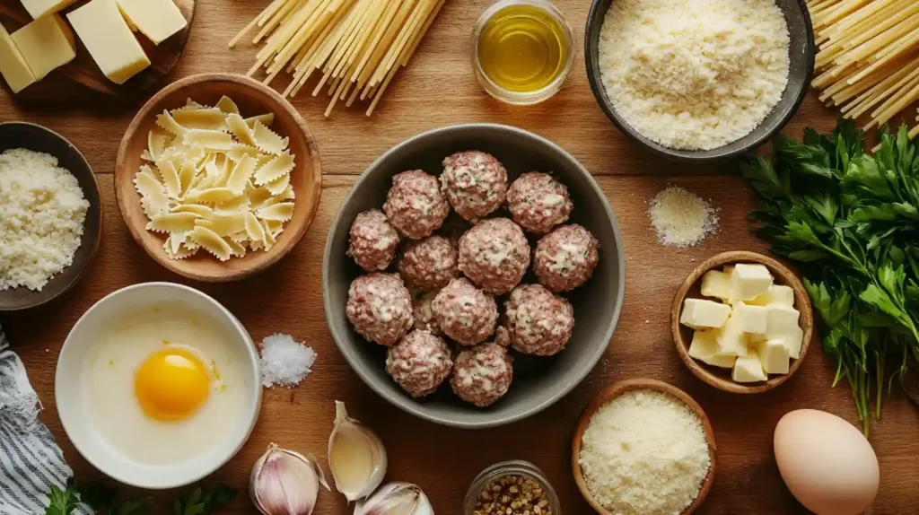 ingredients for Perfect Alfredo Meatballs
