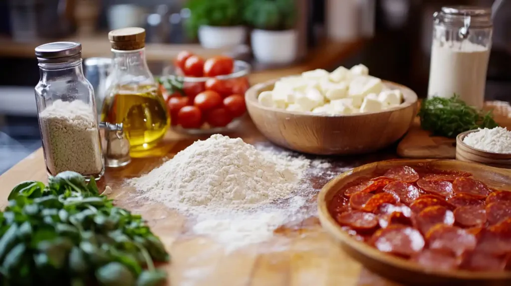 Gather Ingredients of cuban pizza