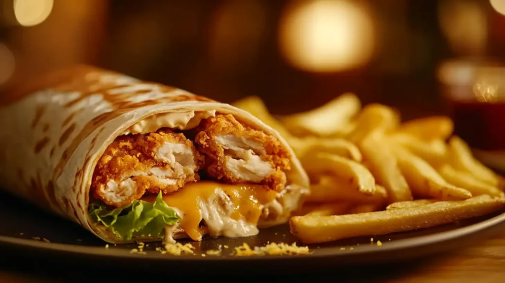 McDonald's-style snack wrap on a plate