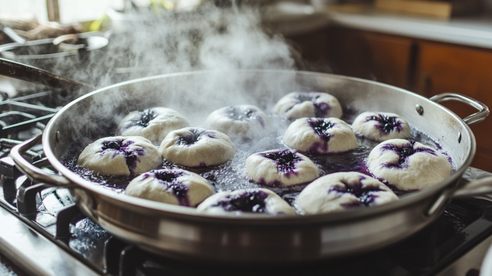 Water Bath Method of blueberry bagel recipe