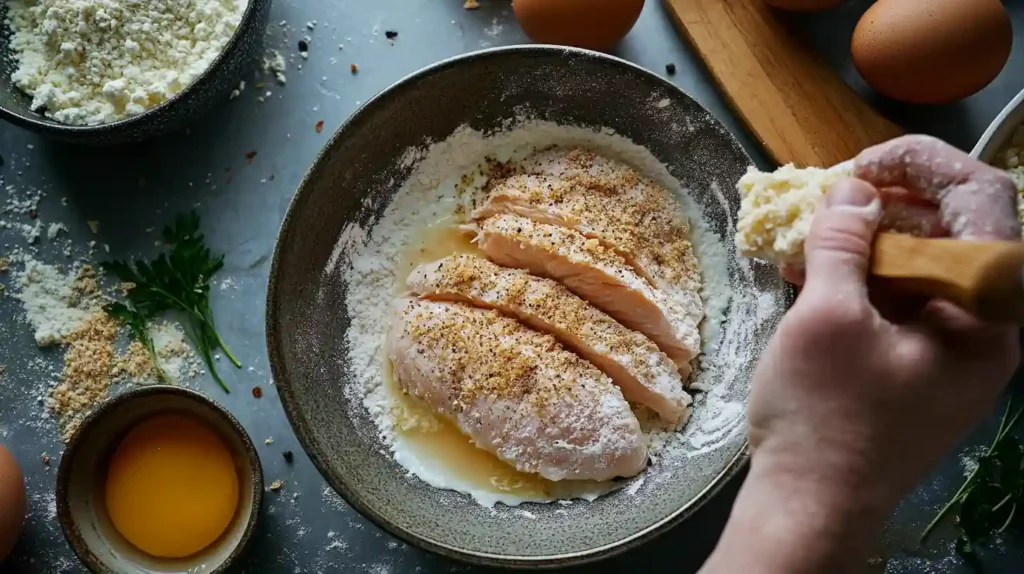 bowl of scrambled eggs chiken cut