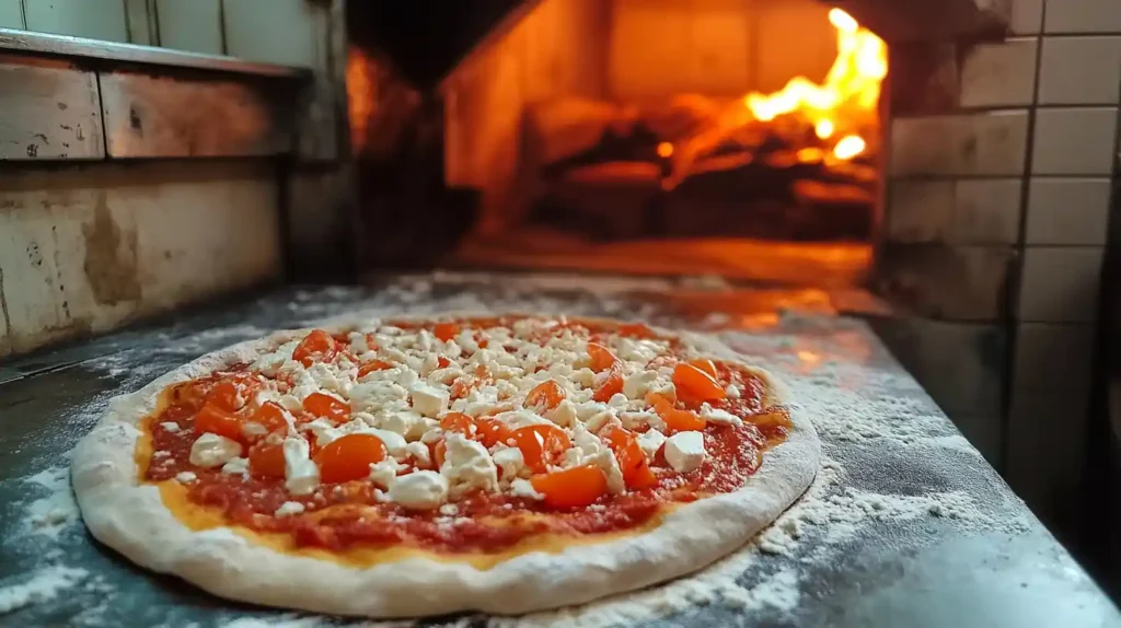 making the dough of pizza