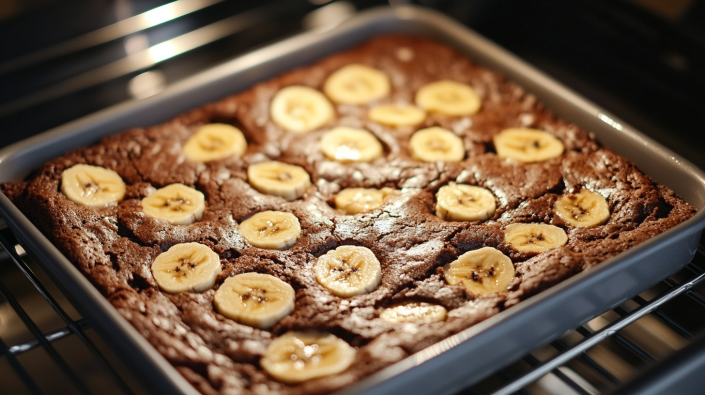 Baking banana pudding brownies