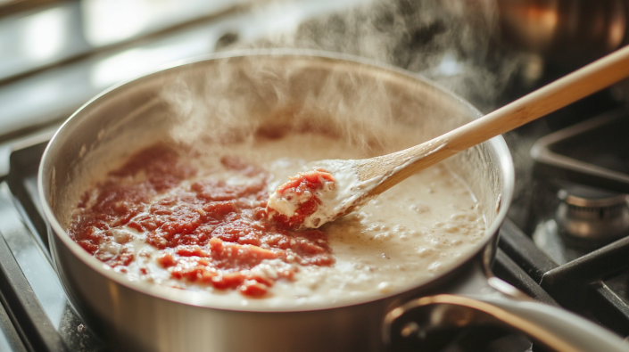 Bolognese Ice Cream cooling, churning, and freezing process